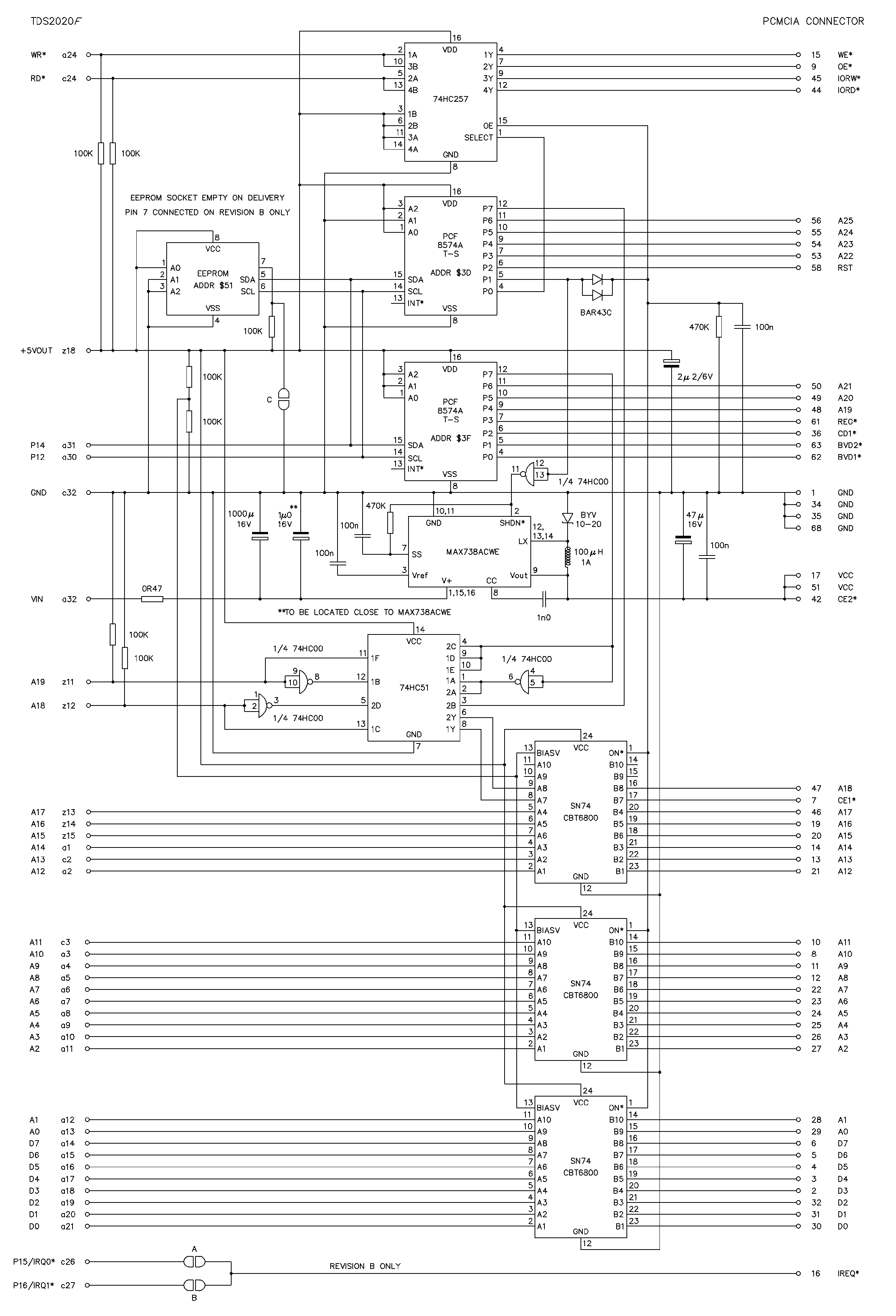 TDS2020CM2 PCMCIA adapter circuit diagram