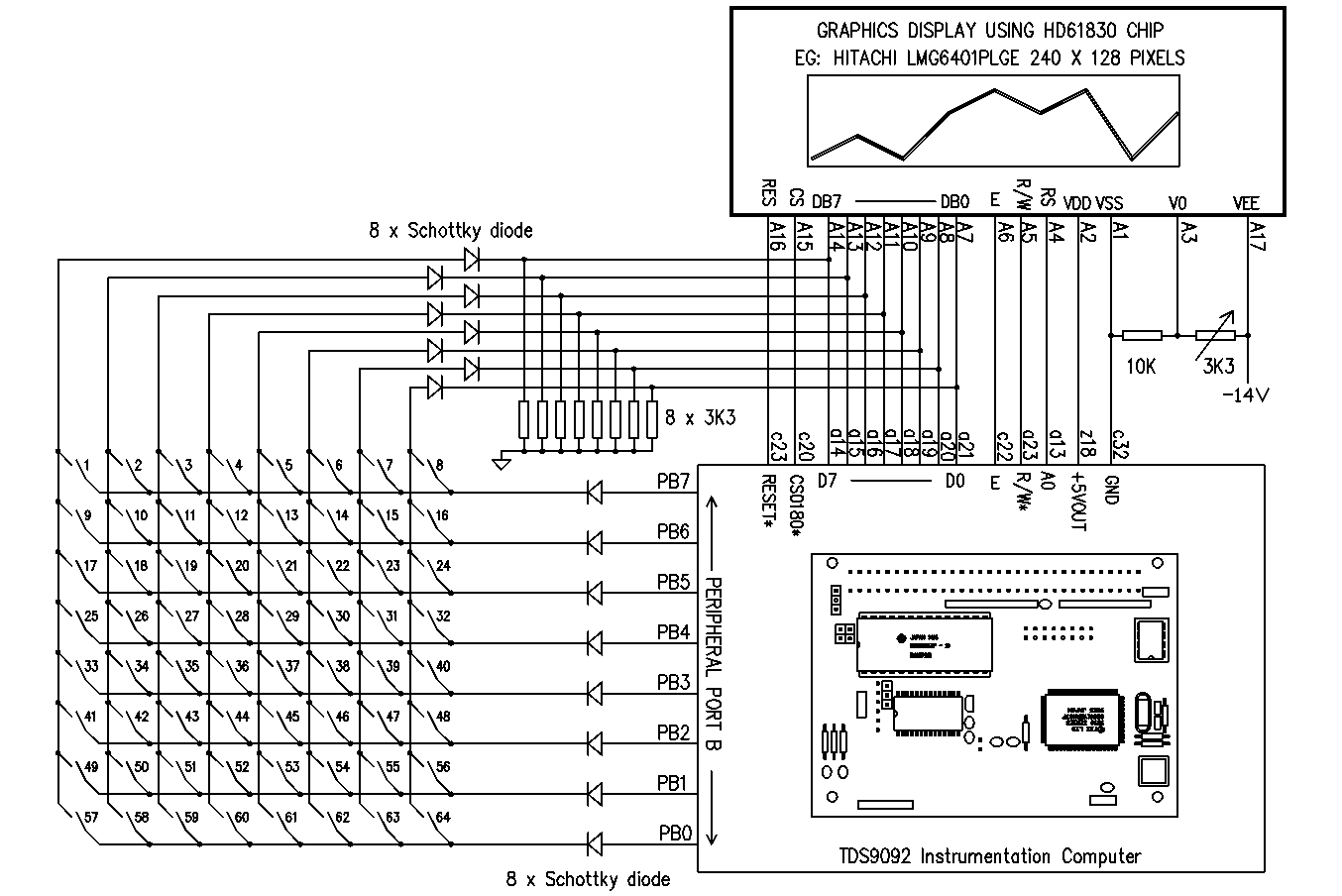 Graphic LCD connections to TDS9092